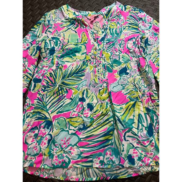 LILLY PULITZER LADIE'S HARBOUR ISLAND TUNIC MULTI COLOUR EARLY BLOOMER XXS - Picture 2 of 8